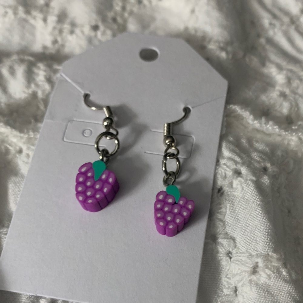 Purple Grape Kids Earrings